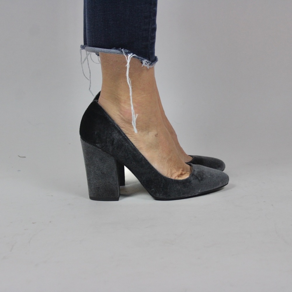 Velvet Chunky Heel